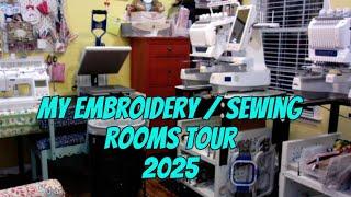 Embroidery Happy Hour - My Embroidery / Sewing Rooms Tour 2025