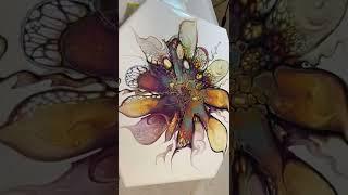 #shorts Whimsically Dramatic Floating Bloom #acrylicpouring #fluidart #abstract #fluidpaintingart