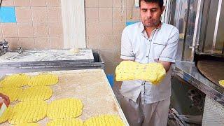 Buttery Barbari Bread Bakery Persian Bread | Iran Food  پخت نون بربری کره ای ایران