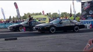 Pontiac Trans AM KITT Knight Rider vs '88 Pontiac Trans Am GTA 1/4 mile drag race