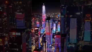 The futuristic city #travel #skyscraper #burjkhalifa #china #ytshorts #architecture #lightshow ￼