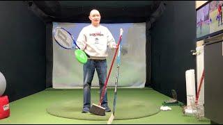 "Flatten Your Downswing" ("use these items to engage your lower body", series video #5)