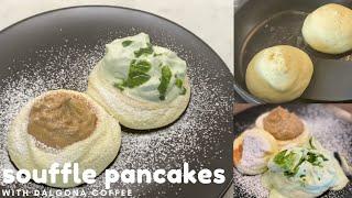 Japanese Souffle Pancake Recipe with Dalgona Coffee Topping | Yummy Jiggly Fluffy Japanese Pancakes