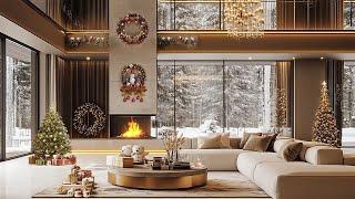 Relaxing Christmas Jazz Music in Cozy Winter Living Room  Positive Jazz Piano for Sleep and Chill