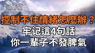 總是控制不住情緒怎麼辦？牢記這4句話，能讓你一輩子不發脾氣！10人看完，9人開悟【深夜讀書】#人生感悟 #正能量 #情感 #晚年幸福 #深夜讀書