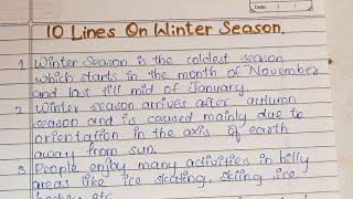 10 lines on Winter Season writing in English • Winter season ️ #selfwritingworld