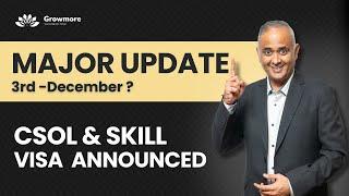 CSOL & Skills in Demand Visa Announced! Major Update – December 3rd 