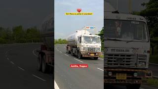 Nagpur early morning Tata Truck, cornering smoothly at outer ring road highway Nagpur Bypass