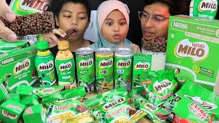 MILO Themed SNACKS & DRINKS!!  nuggets, bar, energycube, cereal, MILO ICE, BADAM, KAW, ORI -MUKBANG