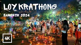 4K THAILAND  Loy Krathong Festival in Bangkok 2024 | Benchasiri Park