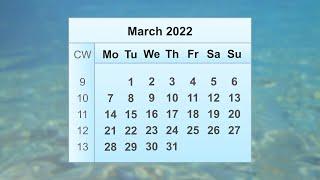 March 2022 Calendar