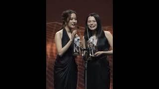 The MC was waiting to say "WE DID it BABY" but freen promoted their work & both of them just laughed