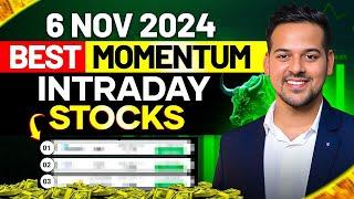 intraday stocks for tomorrow || 6 NOVEMBER 2024 || institutional trading