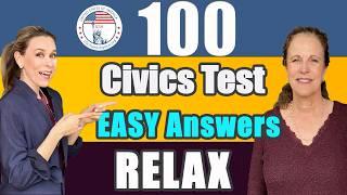 USCIS 100 Civics Questions (2008 version) for the U.S. Citizenship Test  | EASY answers