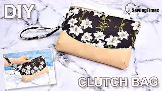 DIY CLUTCH PURSE BAG & WRISTLET | Zipper Pouch Tutorial and Pattern [sewingtimes]