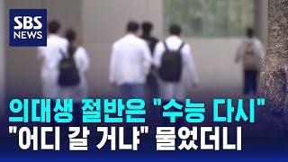 의대생 절반 "수능 다시 볼 의향 있다"…"어디 갈 거냐" 물었더니 / SBS 8뉴스