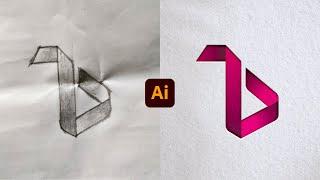 Adobe Illustrator Tutorial: Create B Geometric Logo  from Sketch