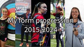 My Recurve Archery Form Progression 2015-2024 || Casey Kaufhold