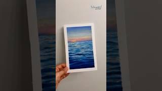 Oil pastel drawing - Ocean with sunset 오일파스텔 노을지는 바다 그리기