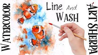 CLOWNFISH  Easy How to Paint Watercolor Step by step | The Art Sherpa