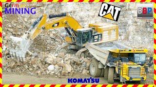  Caterpillar 390F & 2x Komatsu HD605-8E0 #steinbruch