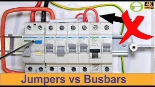 Why jumper links should not be used on distribution boards across circuit breakers