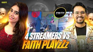  4 Streamers Vs Faith | Conqueror Done | 1v4 Clutches In Conqueror Lobbies #bgmi #bmps #faithplayz