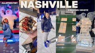 VLOGMAS EP 12: Spontaneous Nashville Trip️ 9° Madness, ICE! Frosty at Opryland, Skating & Shopping!