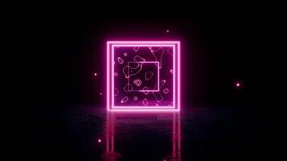 VJ Neon Cube Video with Abstract Shapes and Orbs- Motion Screensaver