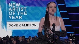 Dove Cameron Accepts the 2022 AMA for New Artist of the Year - The American Music Awards