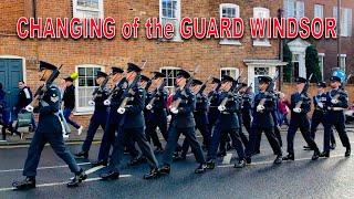 WINDSOR CASTLE GUARD King's Colour Squadron Royal Air Force with Central Band of the Royal Air Force