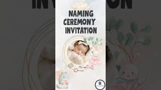 Baby Naming Ceremony Invite | Custom Video #digitalstorytellerindia #namingceremony #cradleceremony
