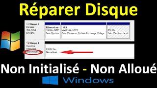 COMMENT REPARER UN DISQUE DUR NON ALLOUE/NON INITIALISE DANS WINDOWS 10