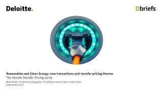 Renewables and Clean Energy: new transactions and transfer pricing themes