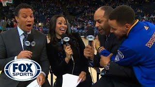 Stephen Curry videobombs dad during pregame