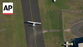 A light plane with two people on board makes emergency landing in Sydney