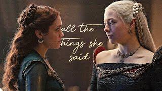 rhaenyra & alicent | all the things she said