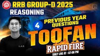 RRB Group D 2025 | Rapid Fire | RRB Group D Reasoning Class 2025 | Group D Reasoning by Jitin Sir