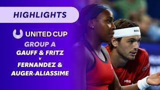 Gauff & Fritz (USA) v Fernandez & Auger-Aliassime (CAN) - United Cup Highlights | WWOS