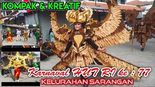 Adu kreativitas & kekompakan... Karnaval HUT RI ke - 77 warga RW 01 Kelurahan Sarangan