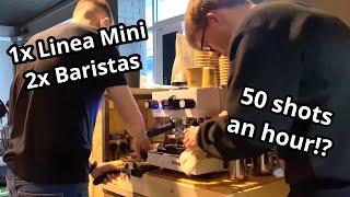 1x La Marzocco Linea Mini, 2x Baristas | 50 shots per hour!