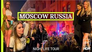  Russian Girls Partying  Moscow Nightlife  Friday City Walking Tour 4K HDR