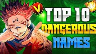 TOP 10 MOST DANGEROUS NAMES FOR FREE FIRE | UNIQUE GAMING CHANNEL NAMES 2025