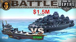 My Ship: 700K vs. Onyx Watch Stronghold: 1.5M... Can I win? - From the Depths Big Ship Battle