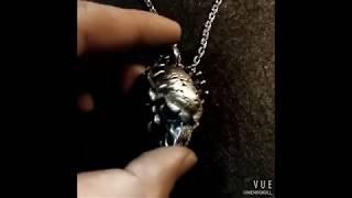 Predator mask Silver Skull necklace Pendant SSP29-MENSSKULL