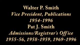 Walter and Pat Smith, The MHU Memories Collections interview, May, 2011