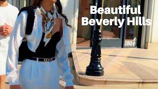  HOT Girls  Super Cars  City Walking Tour 4K | The most expensive place | Rodeo Dr