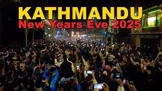  LIVE Kathmandu City THAMEL New Years Eve 2025 - MIDNIGHT Walking Through Massive Crowds 4K HDR