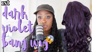  Girl! Trying my first dark violet WISPY BANG wig! BEGINNER FRIENDLY! | MARY K. BELLA