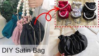 Simple DIY Satin bags || step by step tutorial (very easy)